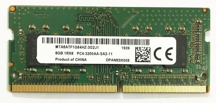 Модуль памяти SO-DIMM 8GB/3200 DDR4 Micron (MTA8ATF1G64HZ-3G2R1)