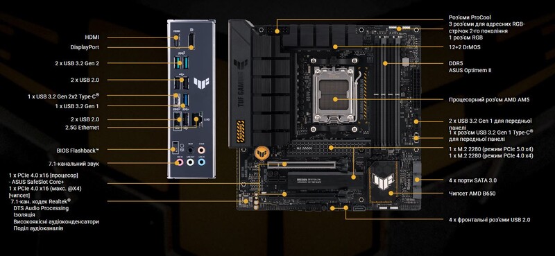 Материнская плата Asus TUF Gaming B650M-Plus Socket AM5