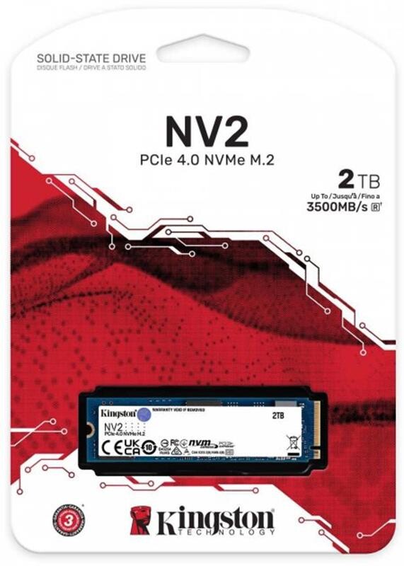 Накопичувач SSD 2TB M.2 NVMe Kingston NV2 M.2 2280 PCIe Gen4.0 x4 (SNV2S/2000G)