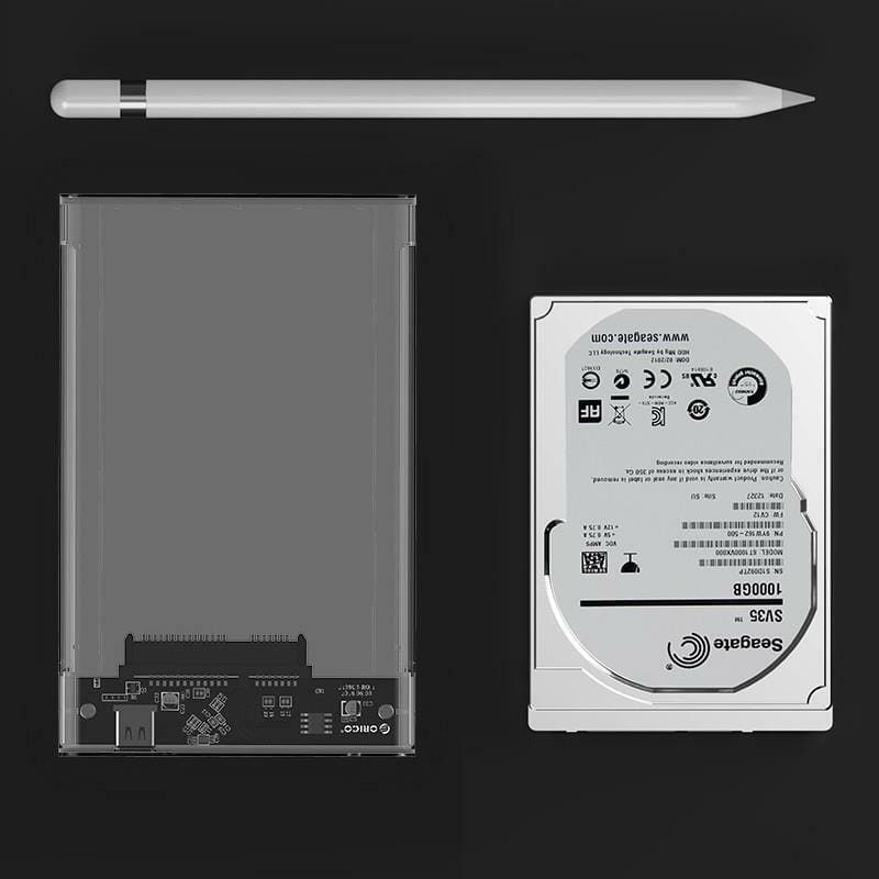 Внешний карман Orico SATA HDD/SSD 2.5", USB3.1 Gen 1 Type-C, Transparent (2139C3-CR-PRO)