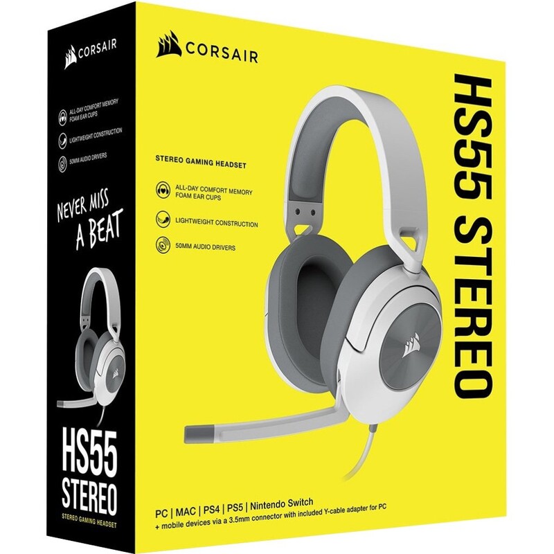 Гарнитура Corsair HS55 Stereo Headset White (CA-9011261-EU)