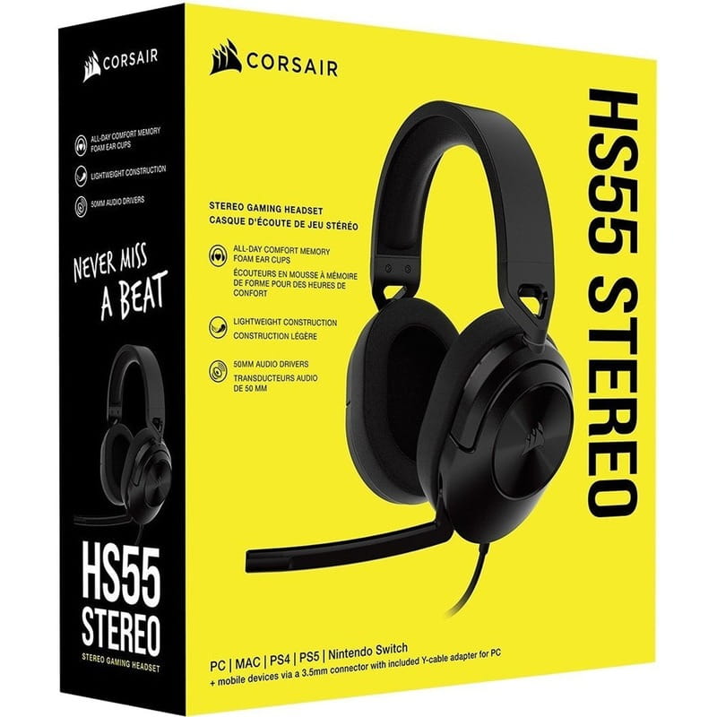 Гарнiтура Corsair HS55 Surround Headset Carbon (CA-9011265-EU)