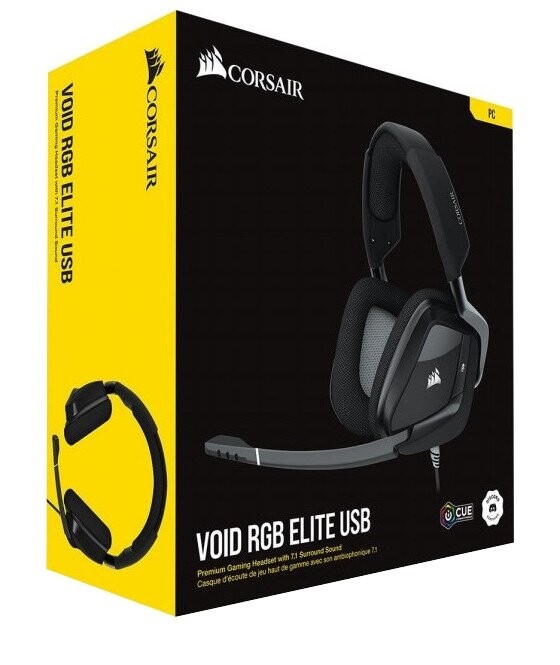 Гарнитура Corsair Void RGB Elite USB Premium Gaming Headset with 7.1 Surround Sound Carbon (CA-9011203-EU)