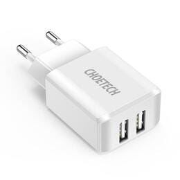 Сетевое зарядное устройство Choetech (2USBх2A) White (C0030)