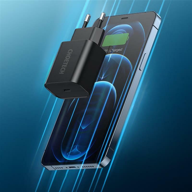 Мережевий зарядний пристрій Choetech (1USBх3A) Type-C PD20W Charger Black (Q5004-EU)