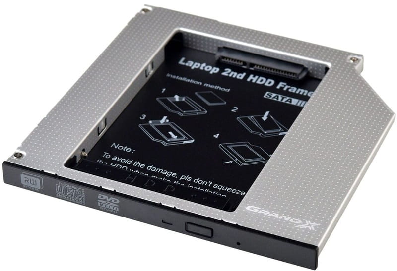 Адаптер Grand-X для подключения HDD 2.5" в отсек привода ноутбука SATA3 12.7мм (HDC-27)