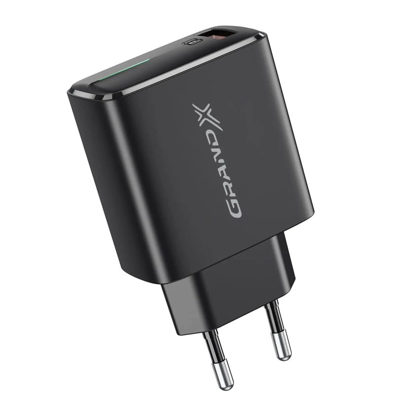 Сетевое зарядное устройство Grand-X Quick Charge 3.0 (1xUSB 1.5-3A) Black (CH-550B)