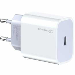 Сетевое зарядное устройство Grand-X (1xUSB-C 20W) QC4.0, PD 3.0, FCP, AFC White (CH-770)