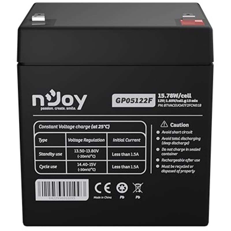 Акумуляторна батарея Njoy GP05122F 12V 5AH (BTVACEUOATF2FCN01B) AGM