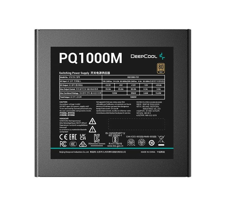 Блок питания DeepCool PQ1000M (R-PQA00M-FA0B-EU) 1000W