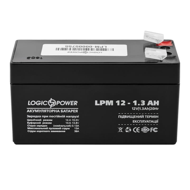 Аккумуляторная батарея LogicPower LPM 12V 1.3AH (LPM 12 - 1.3 AH) AGM
