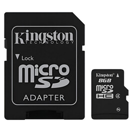 Карта пам`ятi MicroSDHC 8GB Class 4 Kingston + SD-adapter (SDC4/8GB)