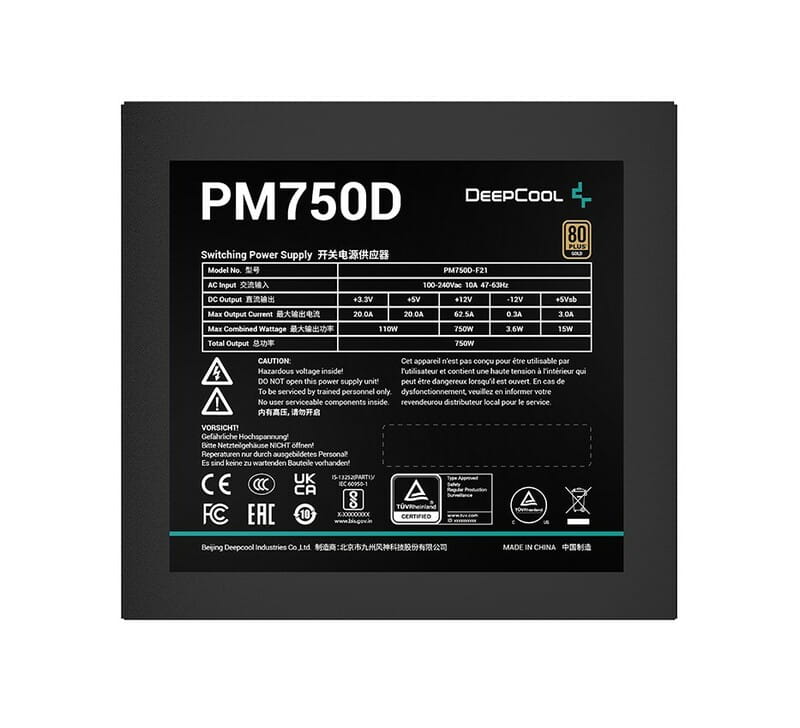 Блок питания DeepCool PM750D (R-PM750D-FA0B-EU) 750W