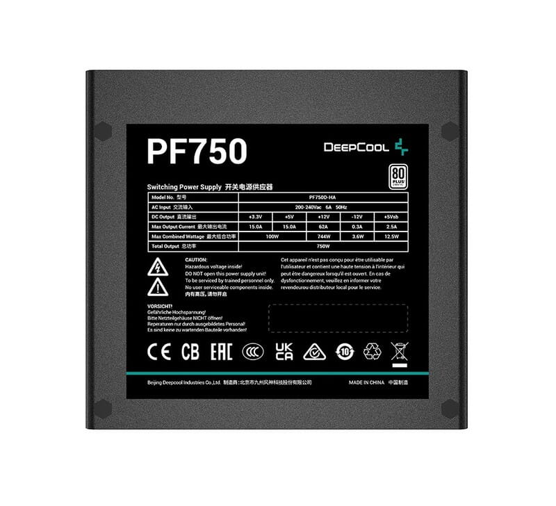 Блок живлення DeepCool PF750 (R-PF750D-HA0B-EU) 750W
