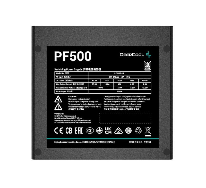 Блок питания DeepCool PF500 (R-PF500D-HA0B-EU) 500W