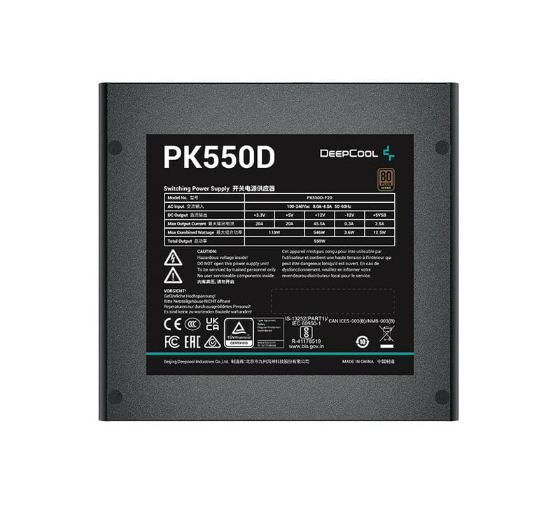 Блок питания DeepCool PK550D (R-PK550D-FA0B-EU) 550W