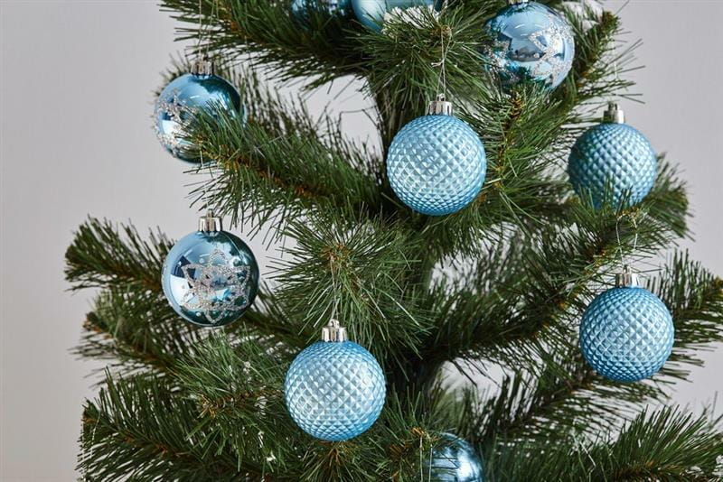 Набор елочных шаров ColorWay (CW-MCB624LB) Merry Christmas mix, 6см, Light Blue, 24шт