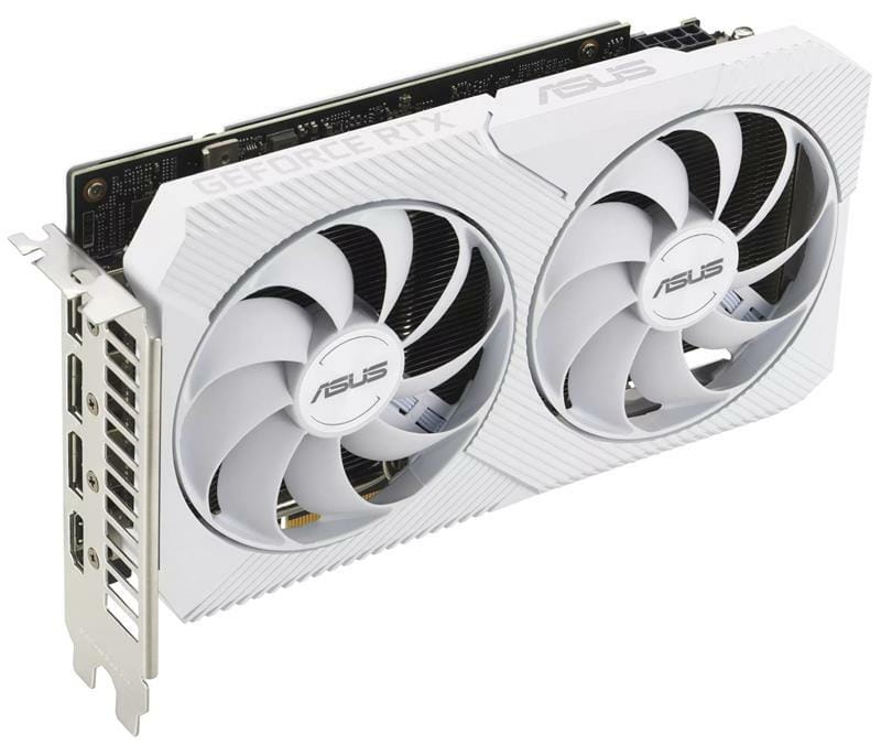 Видеокарта GF RTX 3060  8GB GDDR6 Dual OC White Asus (DUAL-RTX3060-O8G-WHITE)