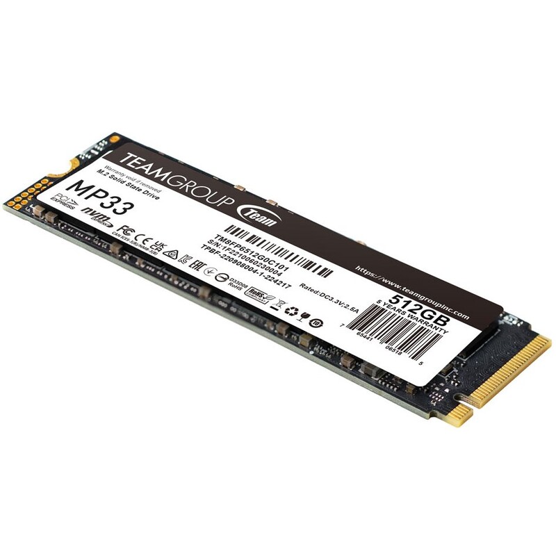 Накопичувач SSD  512GB Team MP33 M.2 2280 PCIe 3.0 x4 3D TLC (TM8FP6512G0C101)