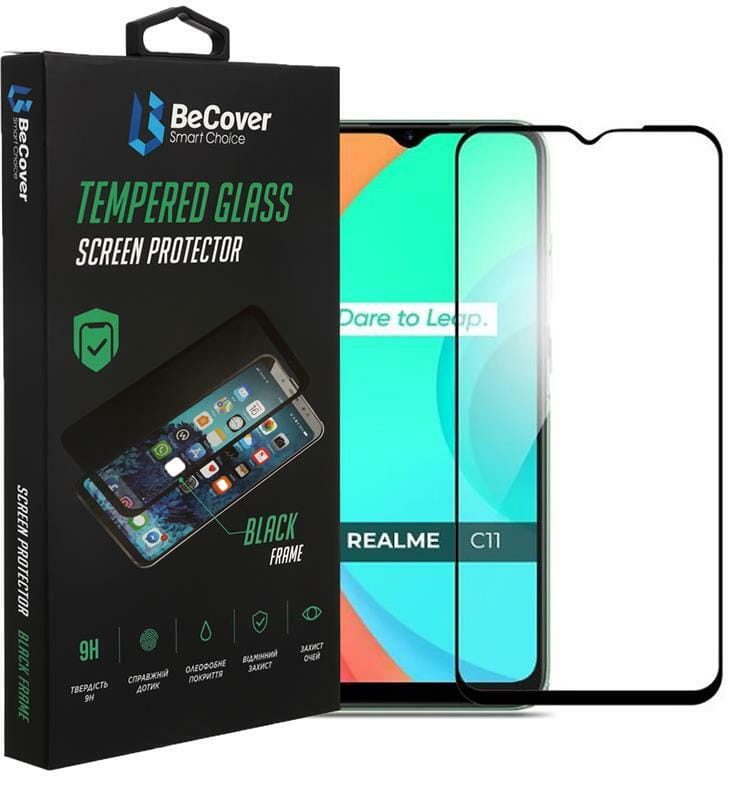 Защитное стекло BeCover для Realme C11 2021 Black (708153)