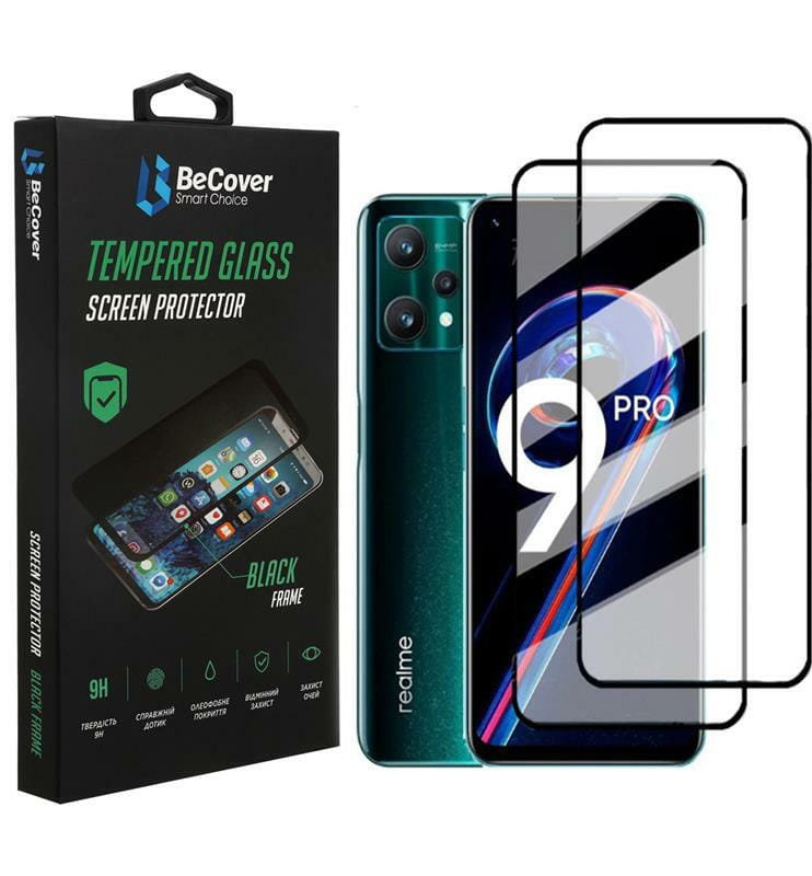 Защитное стекло BeCover для Realme 9 Pro/9i Black (707878)