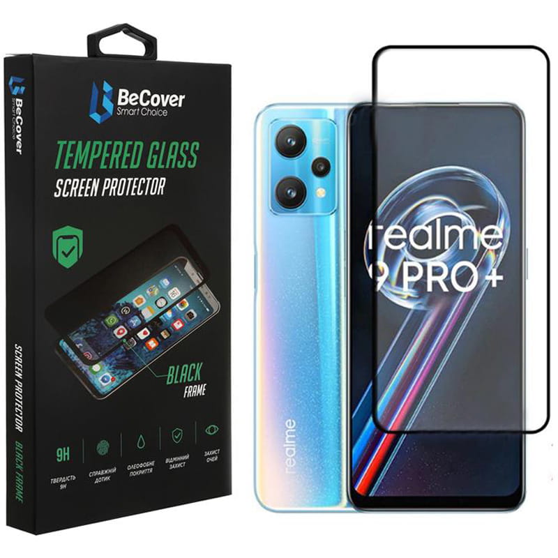 Защитное стекло BeCover для Realme 9 Pro Plus Black (707879)