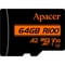 Фото - Карта памяти MicroSDXC  64GB UHS-I/U3 Class 10 Apacer (AP64GMCSX10U8-R) + SD адаптер | click.ua