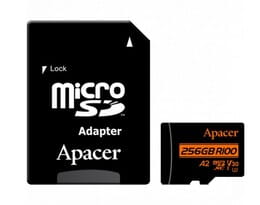 Карта памяти MicroSDXC 256GB UHS-I/U3 Class 10 Apacer (AP256GMCSX10U8-R) + SD адаптер