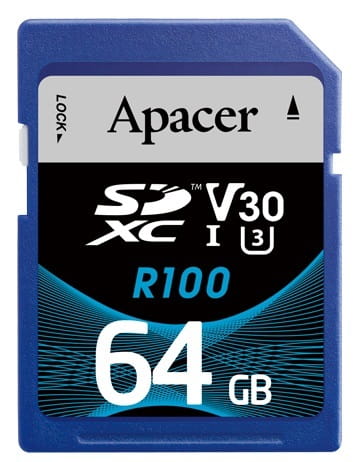 Карта памяти SDXC  64GB UHS-I/U3 Class 10 Apacer (AP64GSDXC10U7-R)
