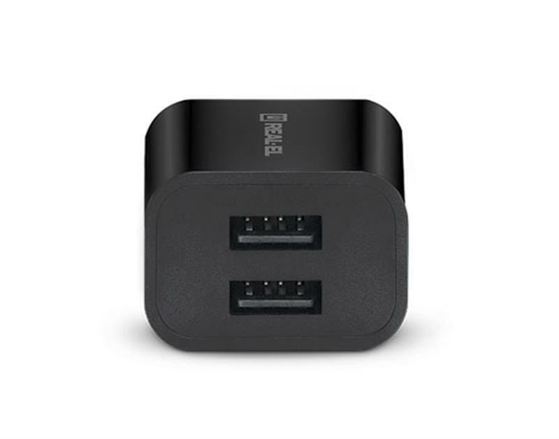 Сетевое зарядное устройство REAL-EL CH-210 (2USB, 2.1A) Black