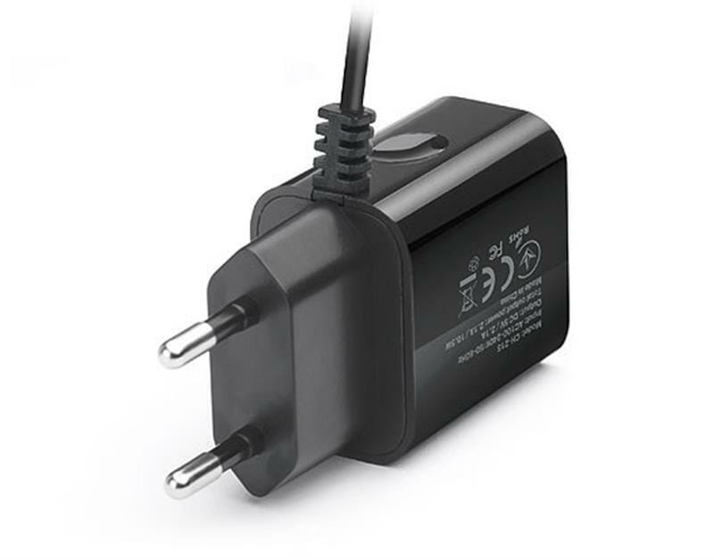 Мережевий зарядний пристрій REAL-EL CH-215 (2USB, 2.1A) Black + кабель microUSB
