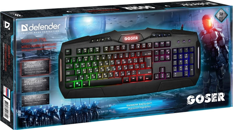 Клавиатура Defender Goser GK-772L (45772) Black USB