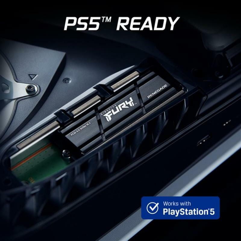 Накопитель SSD 2TB Kingston Fury Renegade with Heatsink M.2 2280 PCIe 4.0 x4 NVMe 3D TLC (SFYRDK/2000G)
