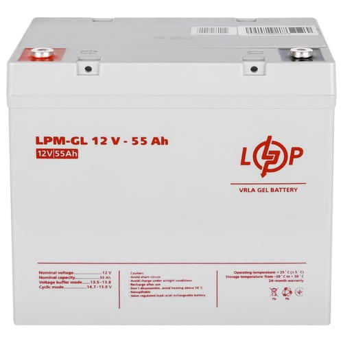 Фото - Батарея для ДБЖ Logicpower Акумуляторна батарея  12V 55AH  GEL LP15266 (LPM-GL 12V - 55 AH)