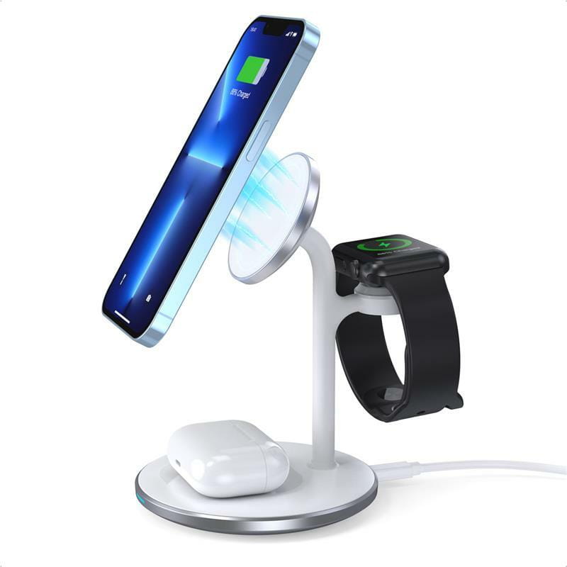 Магнитное беспроводное зарядное устройство Choetech T585-F 3in1 Magnetic wireless charger station for Apple