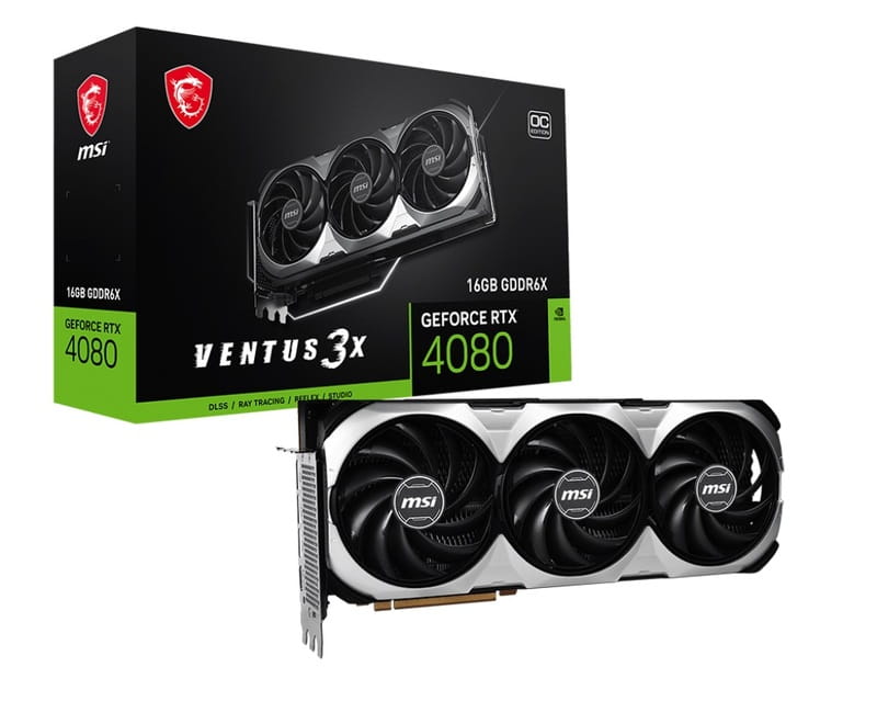 Видеокарта GF RTX 4080 16GB GDDR6X Ventus 3X OC MSI (GeForce RTX 4080 16GB VENTUS 3X OC)