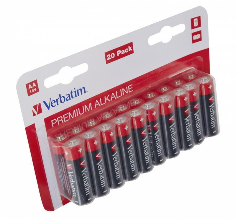 Батарейка Verbatim Alkaline AA/LR06 BL 20шт