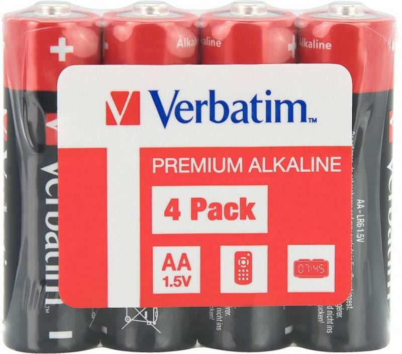 Батарейка Verbatim Alkaline AA/LR06 4шт