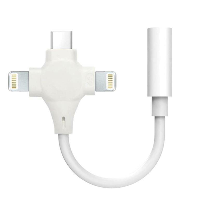 Адаптер XoKo AC-333 USB Type-C - Lightning - mini-jack 3.5 mm White (XK-AC-333)