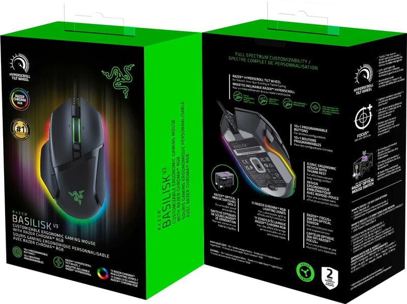 Мышь Razer Basilisk V3 Black (RZ01-04000100-R3M1)