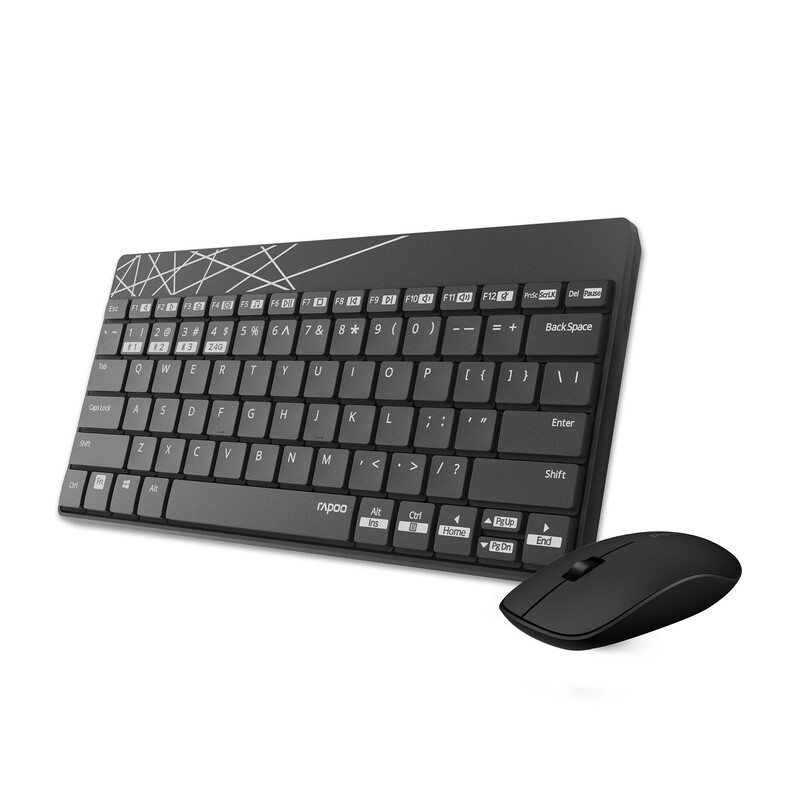Комплект (клавіатура, миша) бездротовий Rapoo 8000M Wireless Black