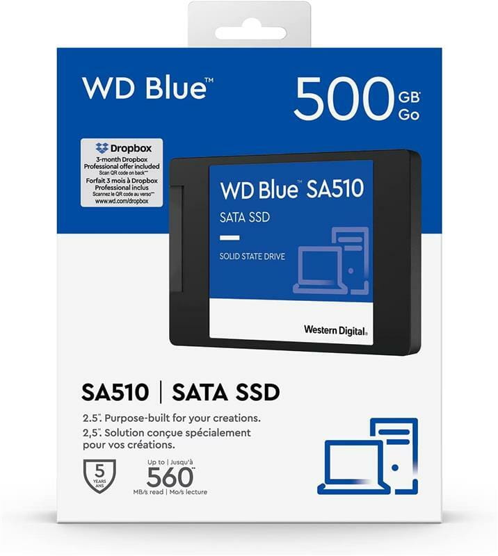 Накопичувач SSD  500GB WD Blue 2.5" SATAIII 3D TLC (WDS500G3B0A)