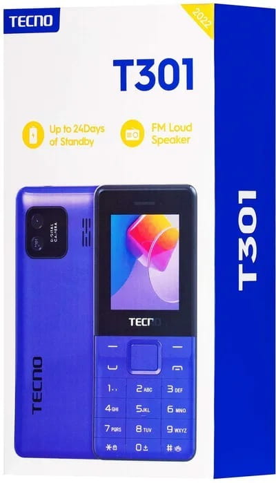 Мобiльний телефон Tecno T301 Dual Sim Blue (4895180778698)