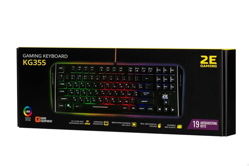 Клавиатура 2E Gaming KG355 LED Ukr Black (2E-KG355UBK)