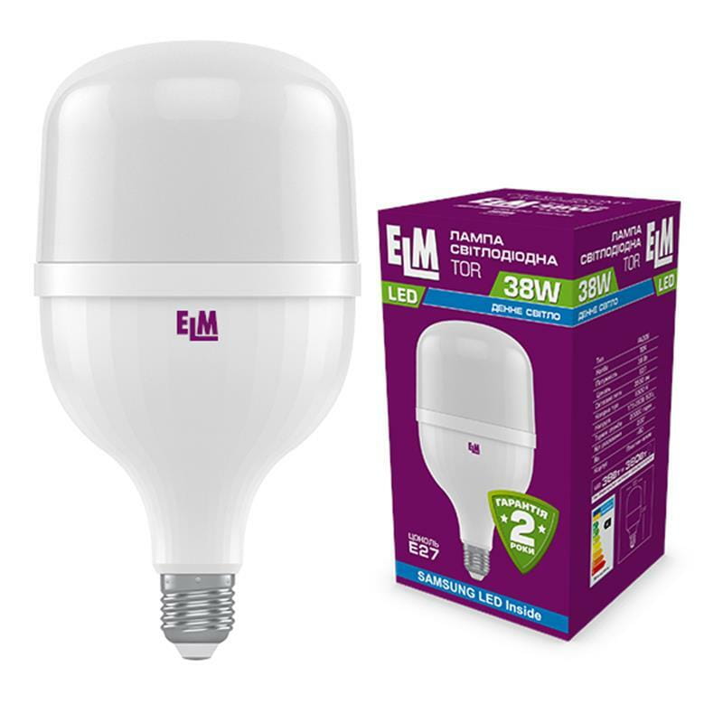 Лампа светодиодная промышленная ELM 38W E27 6500K (18-0190)