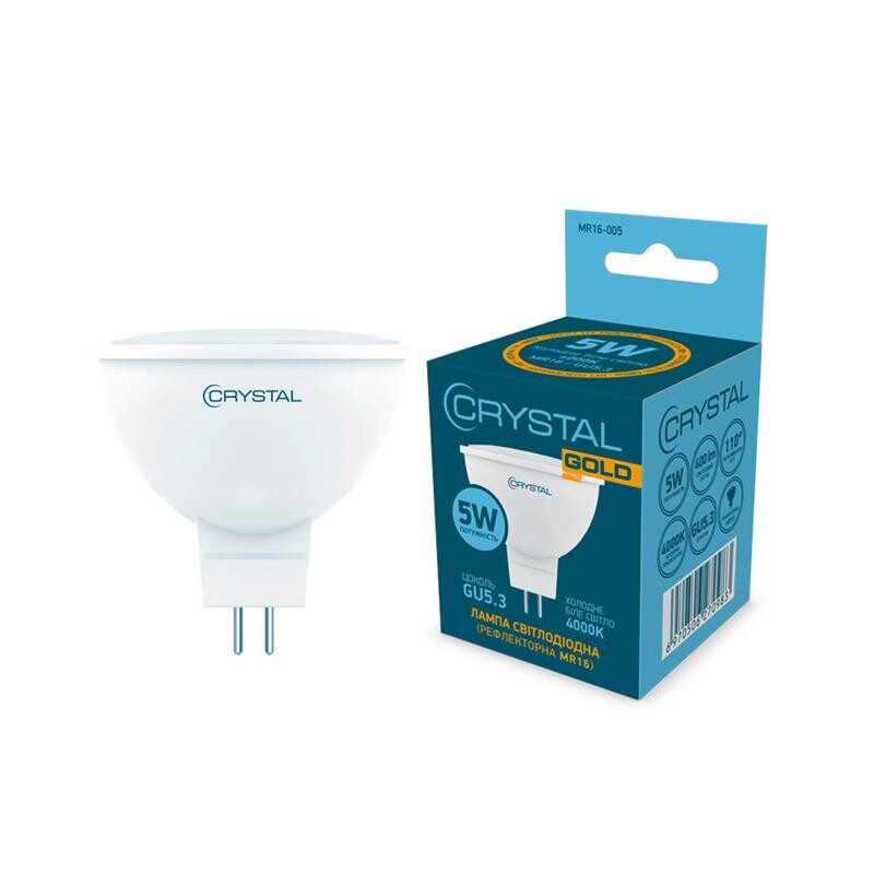 Лампа светодиодная Crystal Gold 5W GU5.3 4000K (MR16-005)