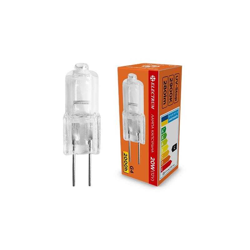 Лампа галогенная капсульная Electrum 20W 12V G4 A-HC-0115