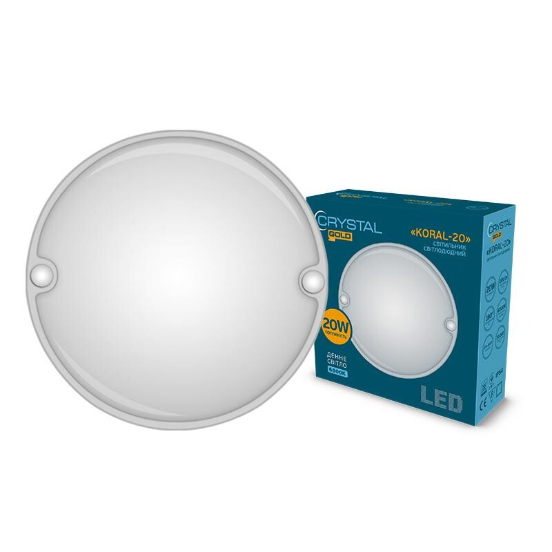 Светильник настенно-потолочный светодиодный CRYSTAL GOLD 20W KORAL DNL-031