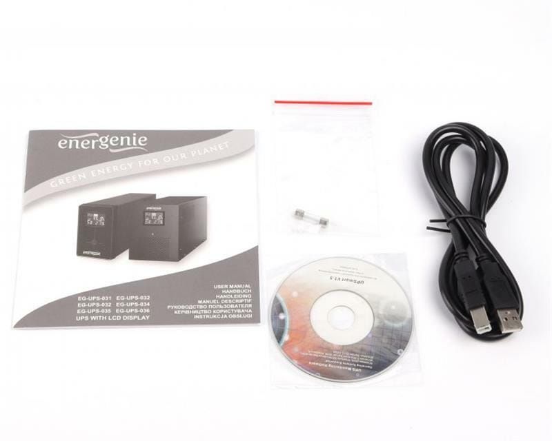 ИБП EnerGenie EG-UPS-035 2000VA, Line Int., AVR, 3xIEC+2xSchuko, USB, LCD, RJ11