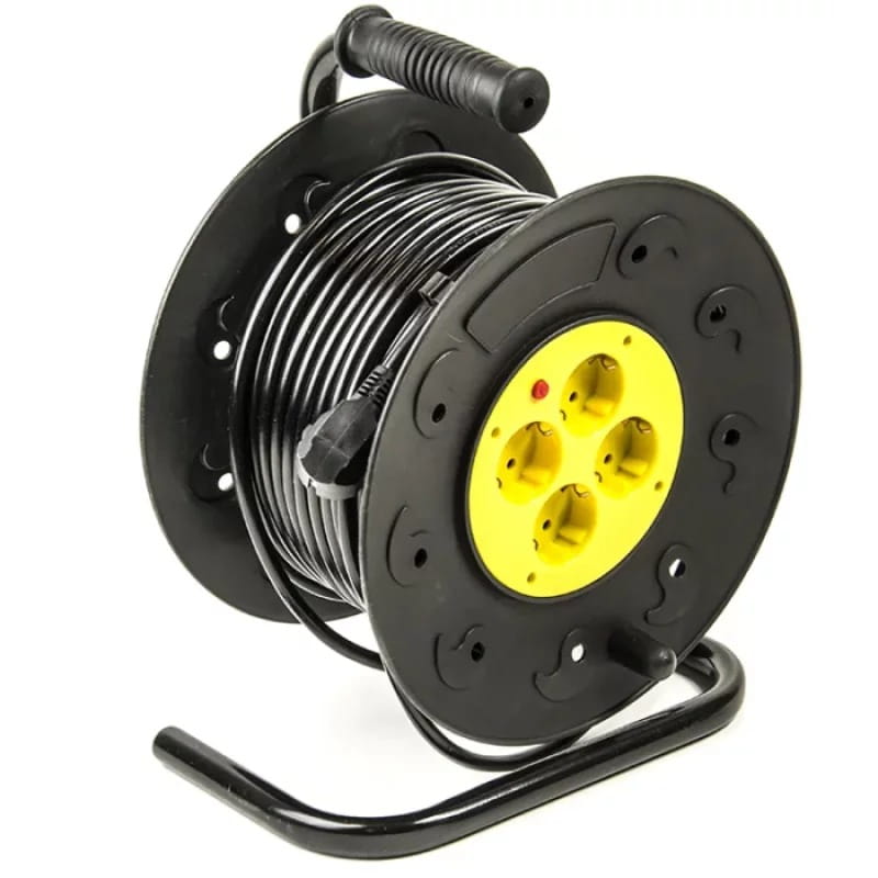 Фильтр питания PowerPlant (PPRA10M40S4L) 4 розетки, 40 м,морозостойкий, черный, на катушке